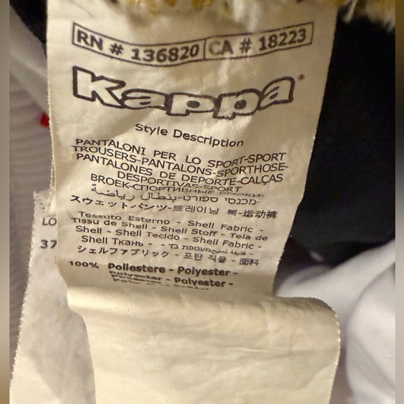 Kappa Banda 10 Logo Alan Track Pant Large White Gold - Picture 3 of 4